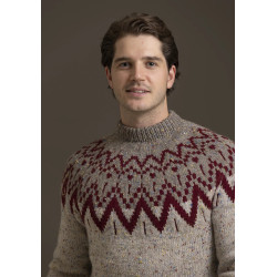 Viking mönsterkatalog 2338. Dam, herr tröjor stickade i Eco Highland wool Tweed