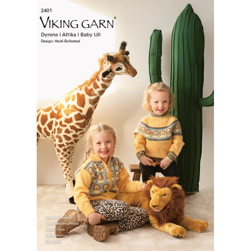 Viking´s mönsterkatalog 2401 med temat Djuren i Afrika i Baby Ull.