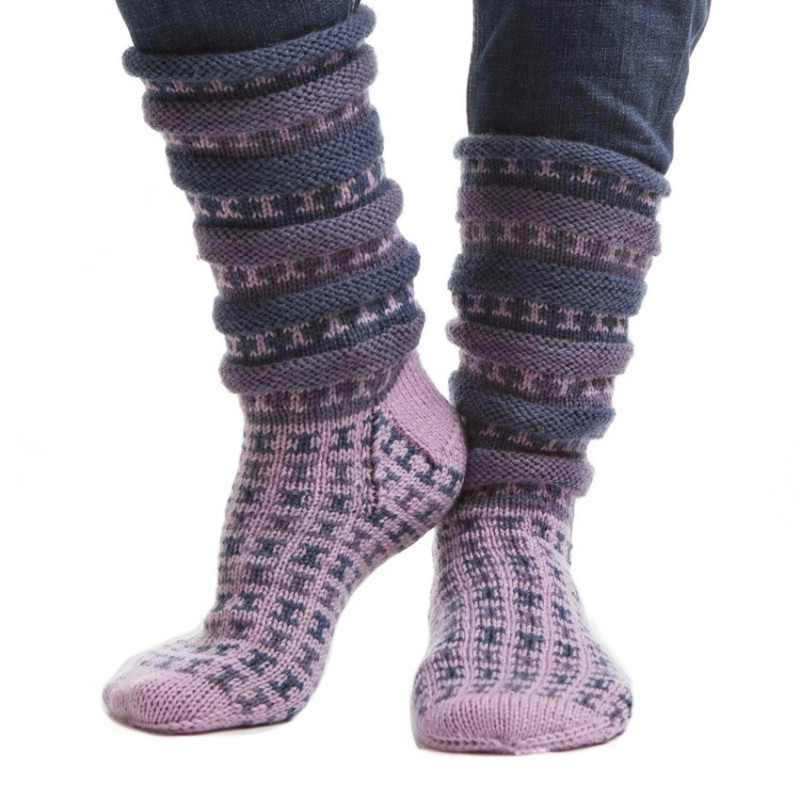 Lila randiga sockor Kit 32194