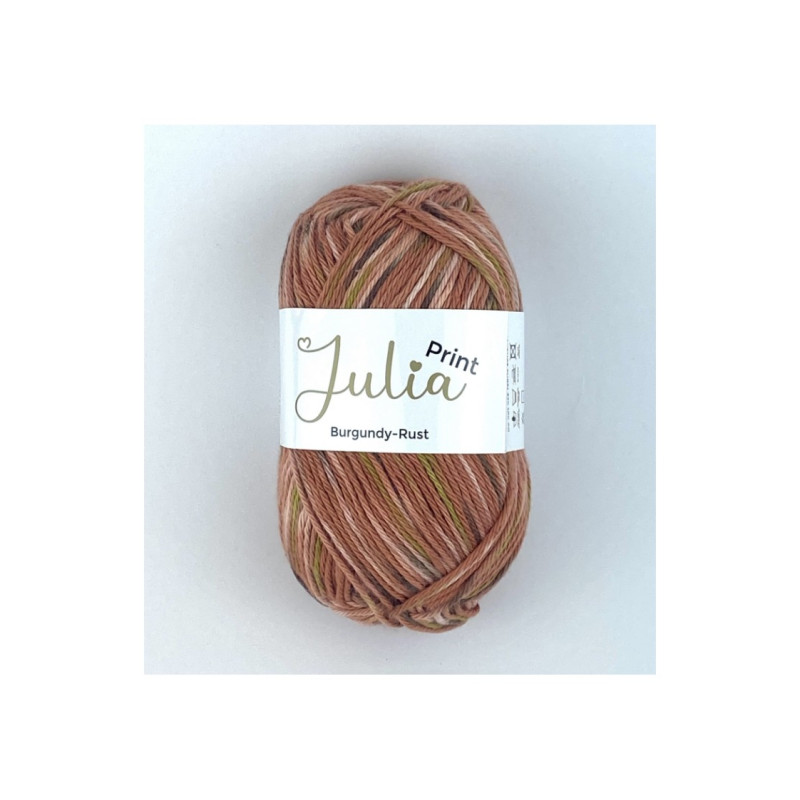 Julia Print Burgundy-Rust 01615